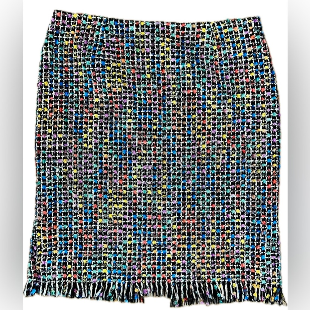 Vintage Trina Turk Los Angeles Size 8 Colorful Tweed Dress Skirt